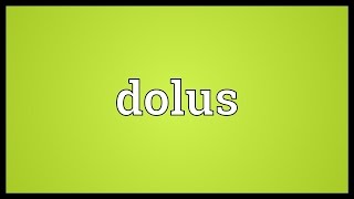 Dolus Meaning [upl. by Blythe]