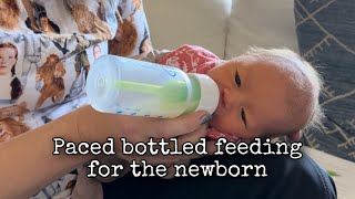 Paced bottle feeding for the newborn in side lying [upl. by Ennovaj229]