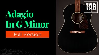 Adagio in G Minor Albinoni  EASY Fingerstyle Guitar Lessons TAB [upl. by Erek]