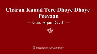 Charan Kamal Tere Dhoye Dhoye Peevaan  Guru Arjan Dev Ji  RSSB Shabad [upl. by Ettelimay105]