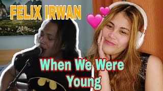 FIRST REACTION VIDEO FELIX IRWAN quotWHEN WE WERE YOUNGquot ADELE Lyric COVER SONG [upl. by Eelanna]