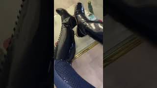 Shiny Black Patent Leather LaceUp Riding Boots [upl. by Mackenzie407]