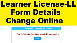 how to correction learner licence online  LL Details Change Online [upl. by Queridas439]