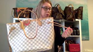 Louis Vuitton Neverfull MM Damier Ebene Damier Azur and Monogram  ALL THREE Review amp Comparison [upl. by Cailean36]