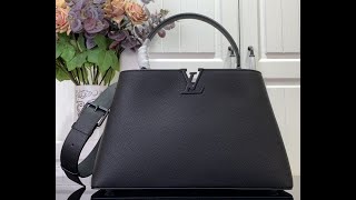 Louis Vuitton Capucines GM Souple M24880 Black [upl. by Elleinwad]