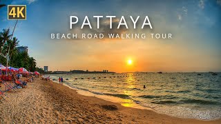 Pattaya Beach Road Sunset Walking Tour [upl. by Adamson]