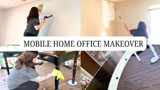 MOBILE HOME OFFICE MAKEOVER PART 1  MOBILE HOME UPDATES  HOMEMAKING QUEEN [upl. by Sadirah]