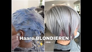 Haare RICHTIG BLONDIEREN ohne GELBE Flecken  Silver  Rose Tönung [upl. by Amelie309]