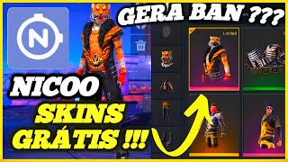 APLICATIVO NICOO VÁRIAS SKINS GRÁTIS NO FREE FIRE  SERÁ QUE DAR BAN NO FREE FIRE [upl. by Grayson239]