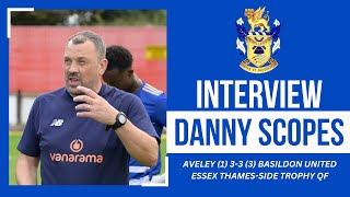 Post Match Interview Danny Scopes  Aveley 33 Basildon United  Essex ThamesSide Trophy [upl. by Jed]