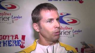 2011 Tim Hortons Brier  Page Playoff 1v2 Media Scrum [upl. by Nosila397]