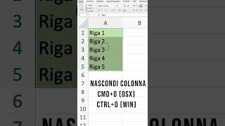 Tutorial per nascondere righe e colonne in Excel con i tasti rapidi [upl. by Blanchette]