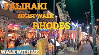 FALIRAKI  Night Walk  RHODES faliraki rhodes rhodos rhodesgreece [upl. by Inva778]