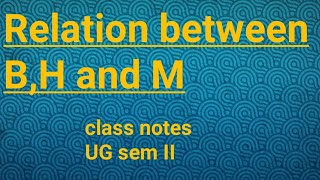 Relation among BH and M  theory of magnetism  UG semII [upl. by Tur441]