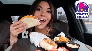 Taco Bell Mukbang  ￼the quesarito is back [upl. by Llenaej268]