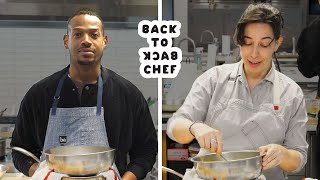 Marlon Wayans Tries to Keep Up With a Professional Chef  BacktoBack Chef  Bon Appétit [upl. by Christabelle]