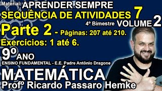 SA07P02 9º ano Matemática  Aprender Sempre  4º Bim  2024  Sequência de Atividades 07  Parte 2 [upl. by Elatnahs]