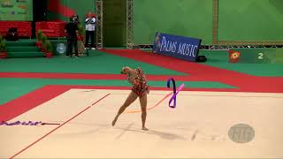 STEPANKOVA Denisa CZE  2022 Rhythmic Worlds Sofia BUL  Qualifications Ribbon [upl. by Terraj]