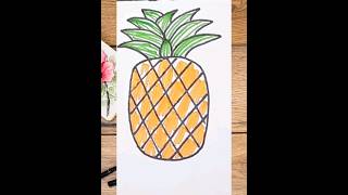 How To draw pineapple🍍🍍 shorts drawingtutorials pencilsketching [upl. by Ramburt]