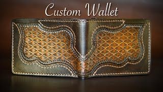 Making A Custom Tooled Leather Wallet  Leather Craft [upl. by Ahseki181]