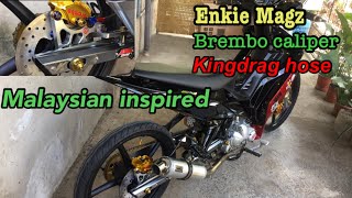 Sniper 135 rear disc brake conversion  brembo caliper  enkie mags  king drag [upl. by Inahs442]