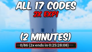 All 17 2x  DOUBLE EXP  Codes In 2 Minutes Blox Fruits [upl. by Ebby]