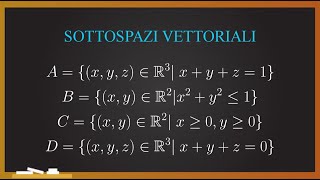 ALGEBRA LINEARE Sottospazi vettoriali  Teoria ed esercizi [upl. by Onil]