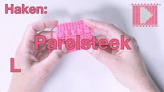 Parelsteek linkshandig  Leren Haken en Breien [upl. by Nodyroc280]