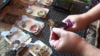 Pocket Tag w Tag and Paper Flower Tutorial [upl. by Erdnuaed]