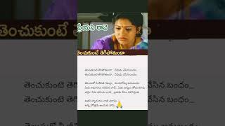 Preyasi raave movie song 💗💗💗💞 thenchukunte Tegipotundha song lyrics telugu 💞💕💕💞💞💕💕 [upl. by Sweyn]