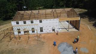 Yoder Metal Pole Barn Kit built going up [upl. by Anedal352]