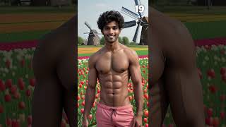 Handsome Indian Men at a Tulip Farm in the Netherlands  AI Indian Guys [upl. by Susumu]