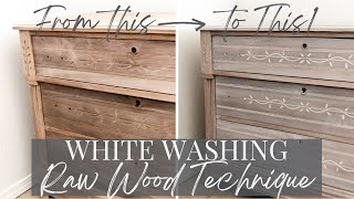 How to Even Wood Tones  How to Whitewash Raw Wood with Paint [upl. by Grekin]