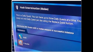 Daily Quest guide Eliminate 300 husks with a melee weapon in successful missions 50 VBucks [upl. by Westleigh]