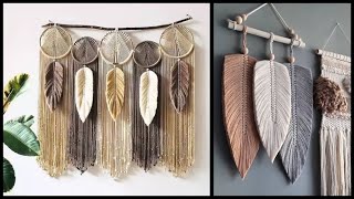 Decorative Macramé Feather TasselsMacrame feather Wall Hanging Boho Chic Style Home Decor [upl. by Markson502]