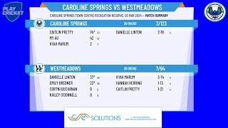 Victorian Turf CA  Deer Park Club Womens Div  Grand Final  Caroline Springs v Westmeadows [upl. by Ellie]