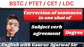 Correction Of Sentences ll Complete In One Shot ll Degree ll Subject Verb Agreement ll Tricky Video [upl. by Enyamrahs161]