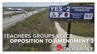 Some teachers groups voice opposition to Amendment 2 in Missouri [upl. by Naples]