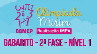 2ª FASE OBMEP MIRIM 2024 NÍVEL 1 SEGUNDA FASE  CORREÇÃO DE TODAS AS QUESTÕES 6 A 10 [upl. by Percy]