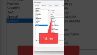 How to Calculate Total Hours amp Minutes in Excel Over 24 Hours  Formula to SUM Time short [upl. by Johan]