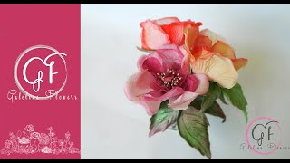 Video Tutorial quot Silk Dog Rose in Japanese techniquesquotTrailerdiysilkroseflowermakingmillinery [upl. by Anicart]