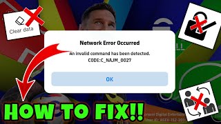 How to fix Network Error Occurred  An Invalid command has been detected  CODECNAJM0027 ERROR [upl. by Fredenburg556]