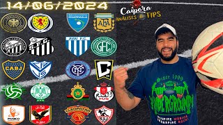 PALPITES DE FUTEBOL PARA HOJE 14 06 2024 SEXTA 26 JOGOS  BILHETE PRONTO Caipora Análises e TIPs [upl. by Ddet642]