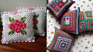 Crochet cushion cover very beautiful ❤️❤️ share ideascrochetcushiondisign [upl. by Nimaj]