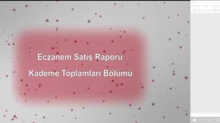 Eczanem Satış Raporu  Kademe Toplamları [upl. by Darnell169]