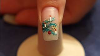 Branches of fir as Christmas fingernail decoration [upl. by Ykcul730]