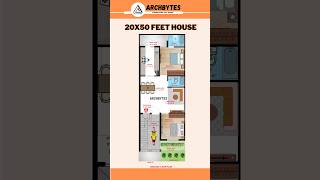 20x50 Feet House Plan  2d houseplan housedesign trending shorts architecture archbytes [upl. by Valerie]