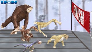 Dinosaur and Cenozoic Beasts Race  Dino vs Cenozoic S1  SPORE [upl. by Yllod833]