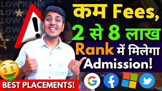 2 Lakh se 8 Lakh JEE Rank😱  Low Percentile High Placement BTech Colleges🔥 [upl. by Nnaesor]