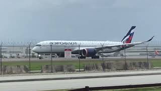 Aeroflot a350 takeoff from Miami to Moscow [upl. by Rema]